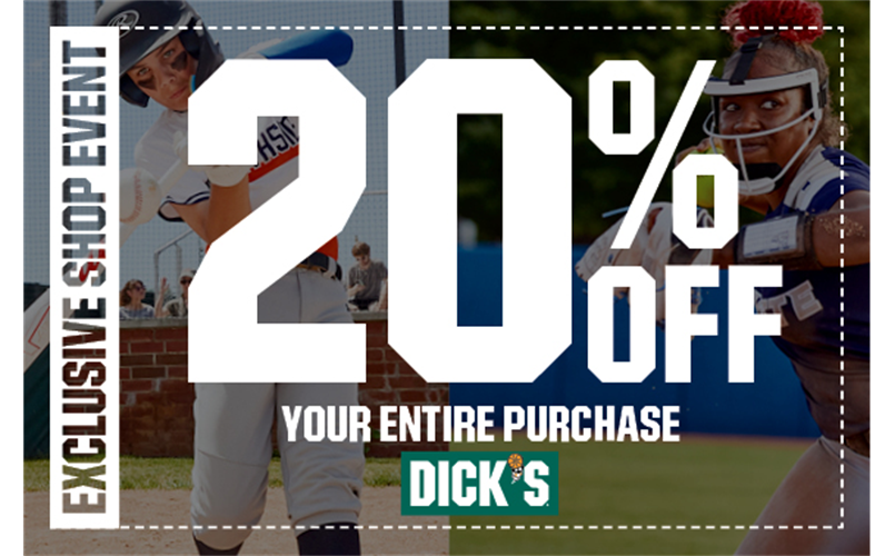 Save 20% at Dick's 8/22-8/26
